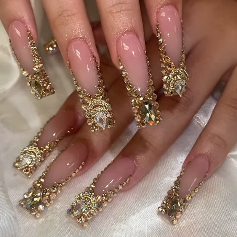 Artificial nail set with elegant rhinestone and glitter accents Kalsten