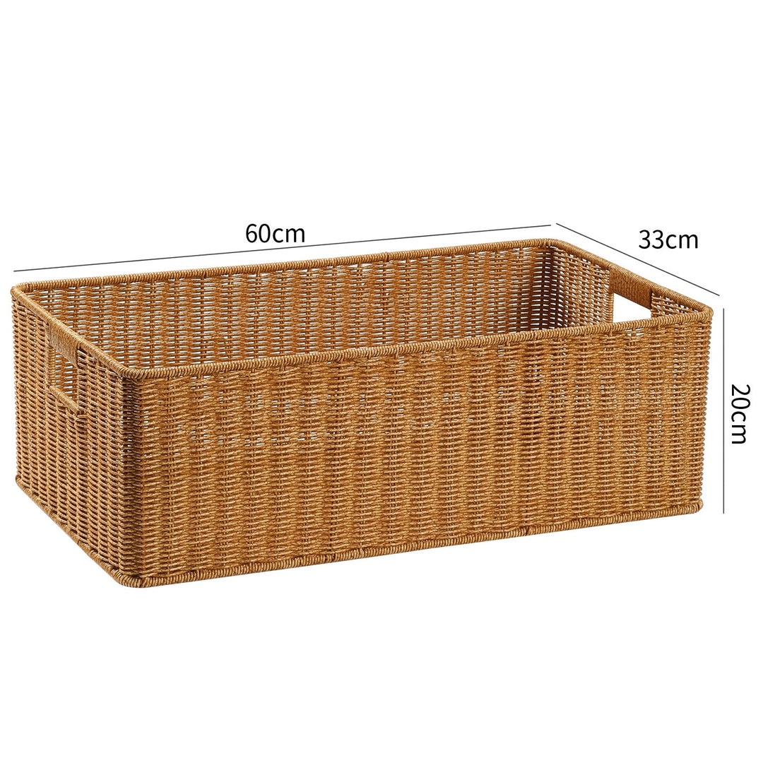 Handwoven Rectangular Storage Basket with Cut-Out Handles Kalsten