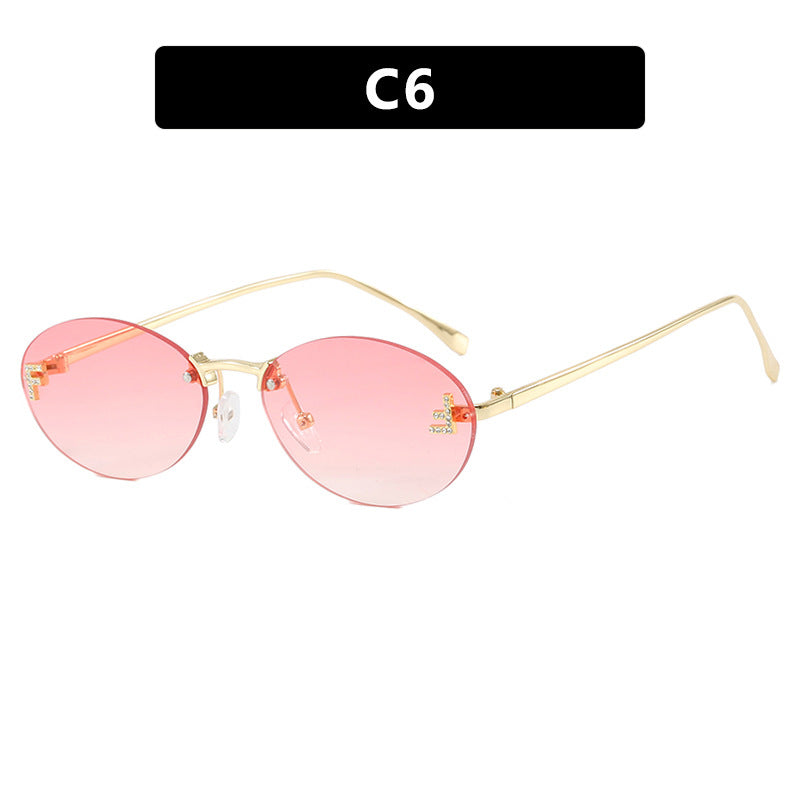 Women's fashionable sunglasses with elegant mirrored lens front and delicate metal frame Kalsten