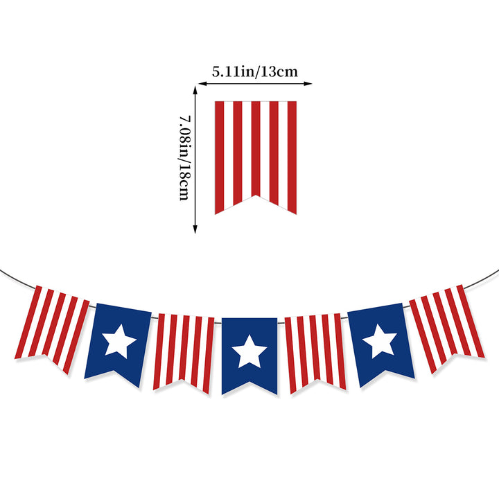 Unisex nan bunting with star motifs and stripes, weatherproof polyester party decoration Kalsten