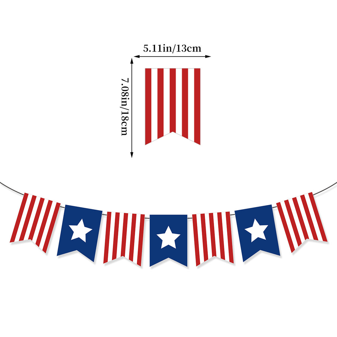 Unisex nan pennant string made of durable polyester with star and stripe motif for party decoration Kalsten