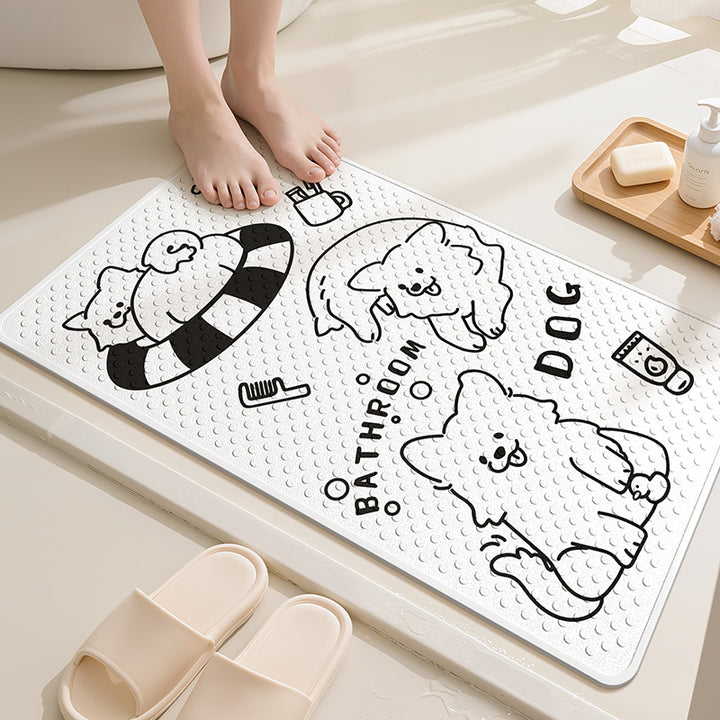 Playful Cartoon Dog Bath Mat Kalsten