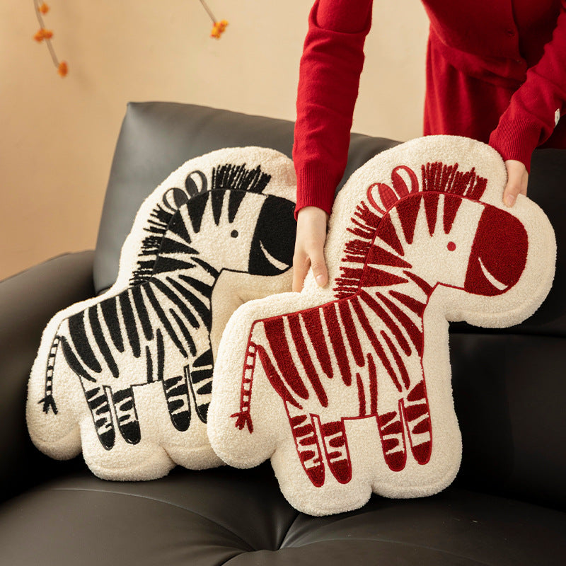 Cuddle pillow in zebra shape with extra soft plush cover Kalsten