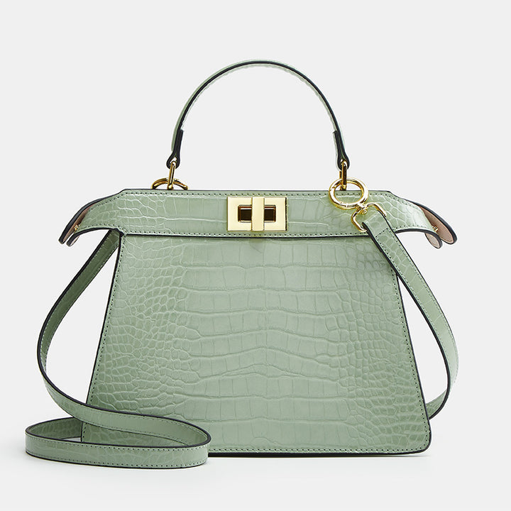 Crocodile Effect Structured Handbag