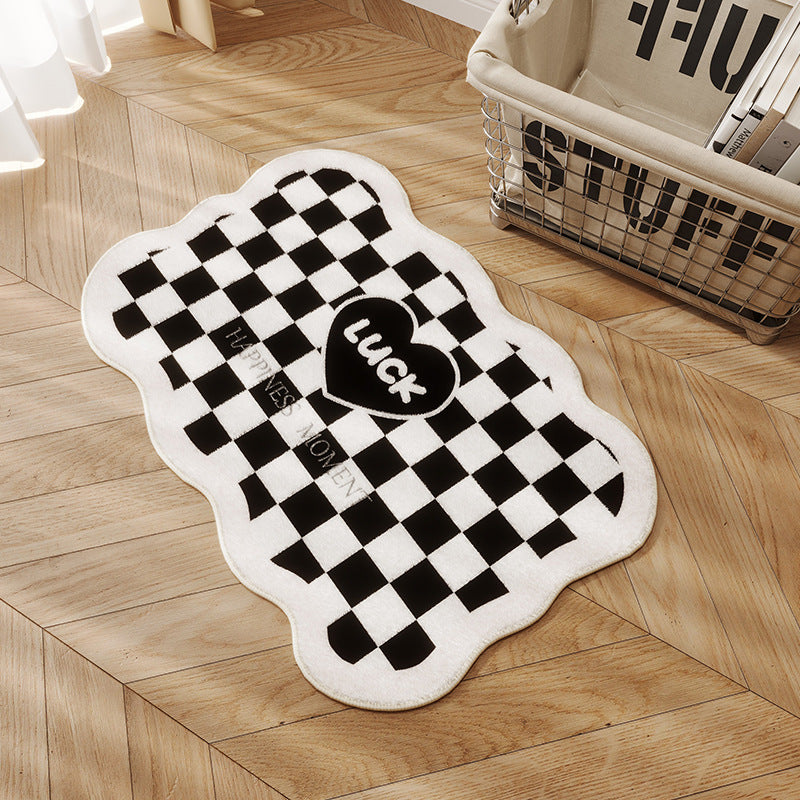 Heart-Themed Plush Bath Mat