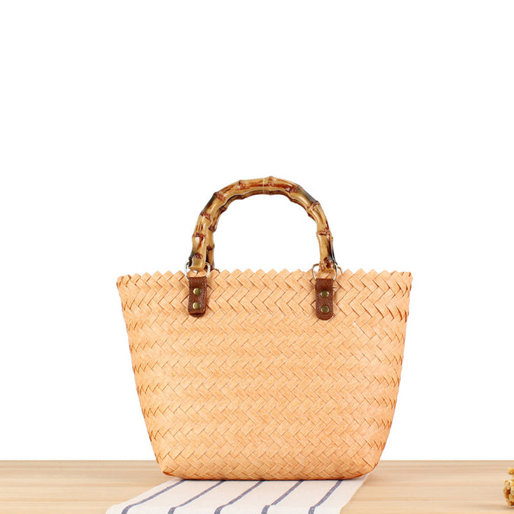 Elegant basket bag with bamboo handles Kalsten