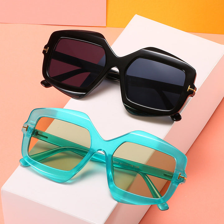 Bold Patterned Hexagonal Sunglasses Kalsten