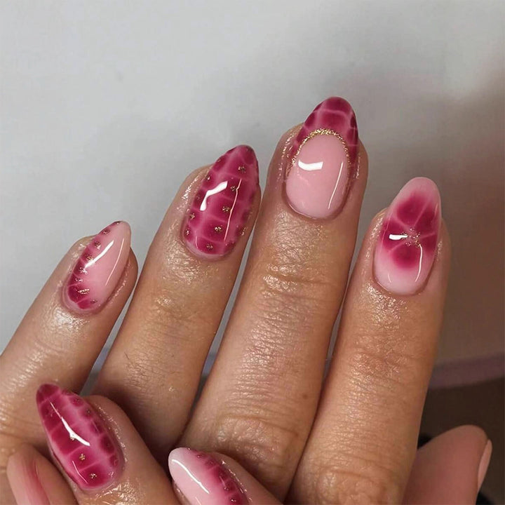 Artificial nail set with creative flower and diamond patterns Kalsten