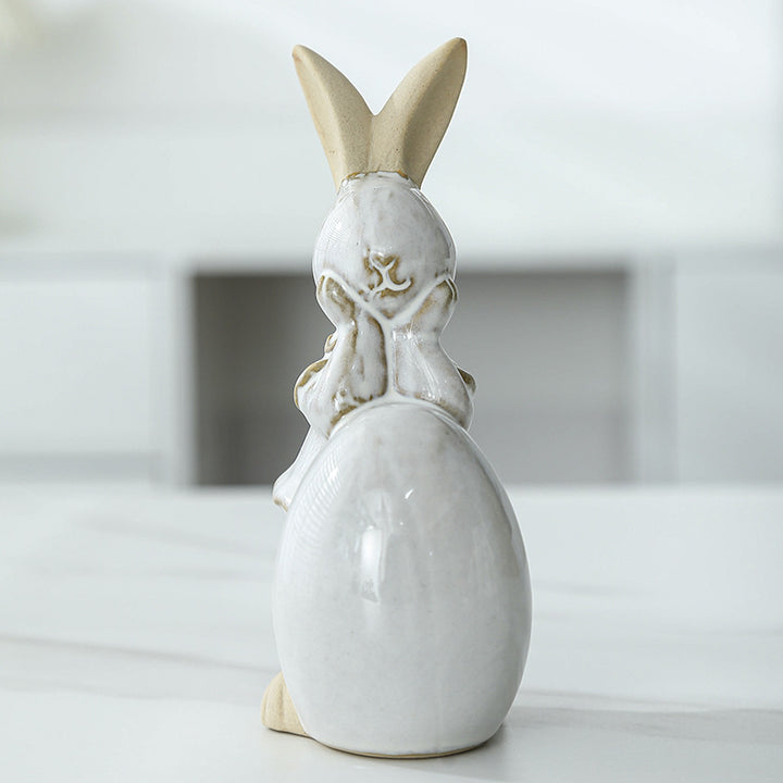 Whimsical Ceramic Bunny Figurine Kalsten