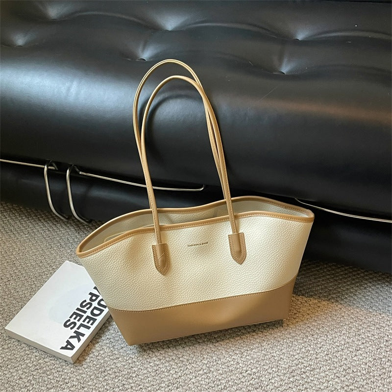 Structured Leather Tote Bag