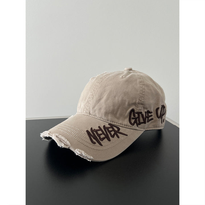 Distressed Denim Message Baseball Cap
