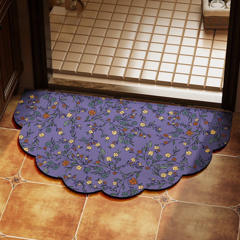Floral Scalloped Area Rug