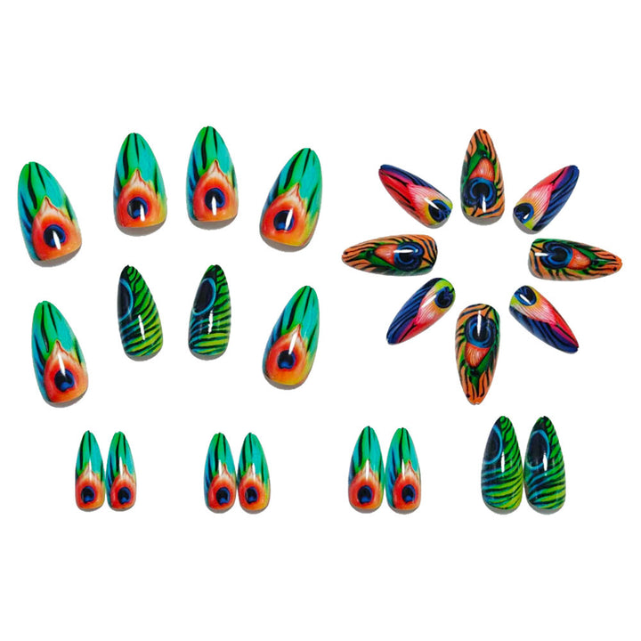 Creative artificial nails with peacock pattern Kalsten