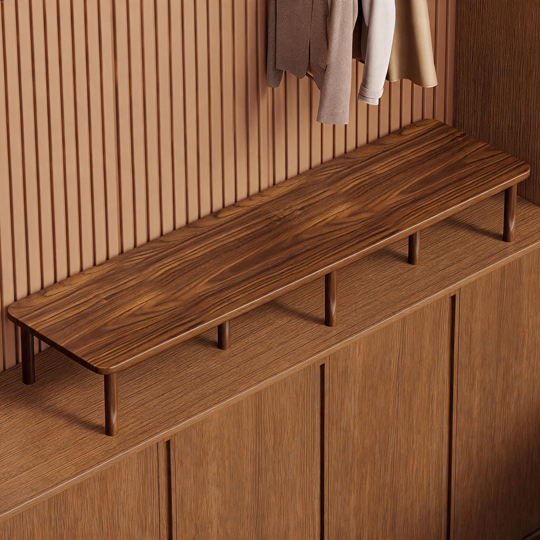 Compact Square Bamboo Shelf Panel with Rounded Corners and Pre-Drilled Mounting Holes