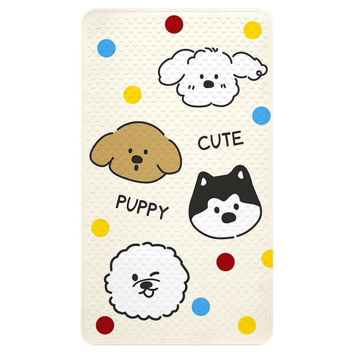 Playful Cartoon Dog Bath Mat Kalsten