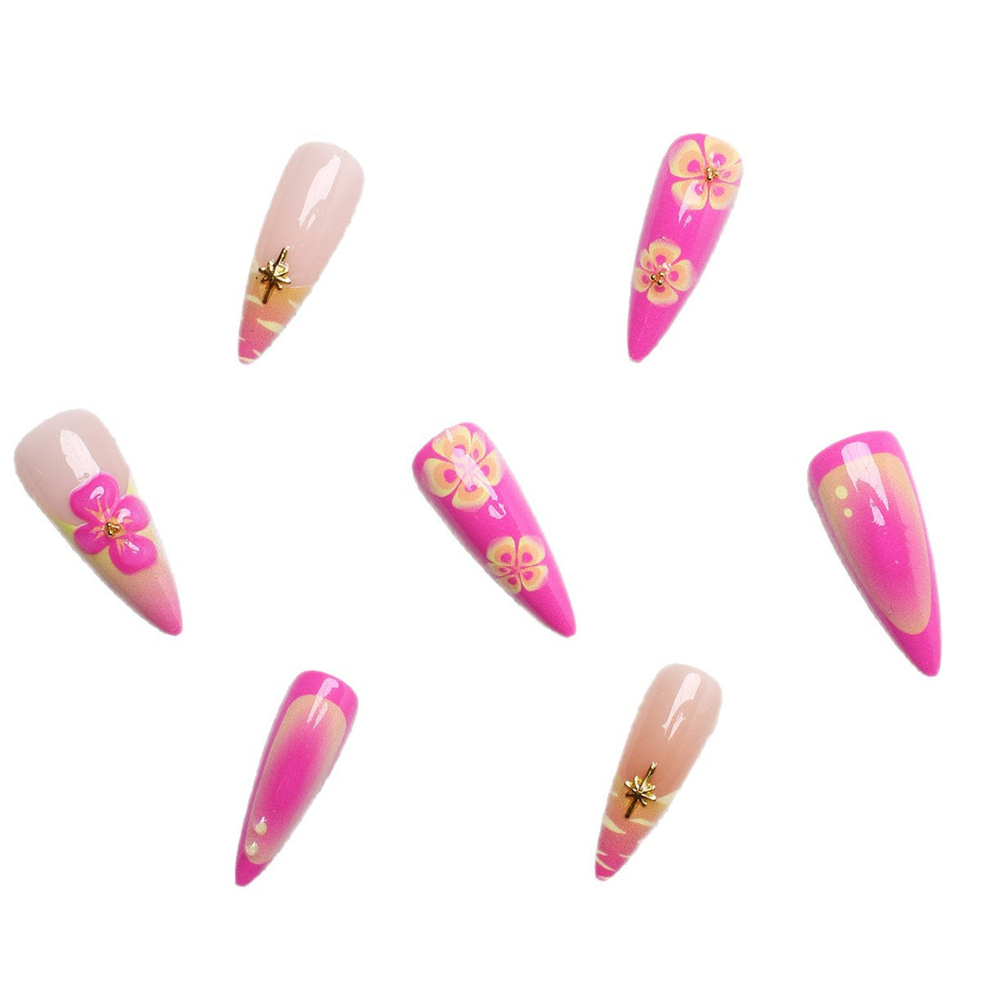 Artistic nail tips with floral and abstract designs Kalsten