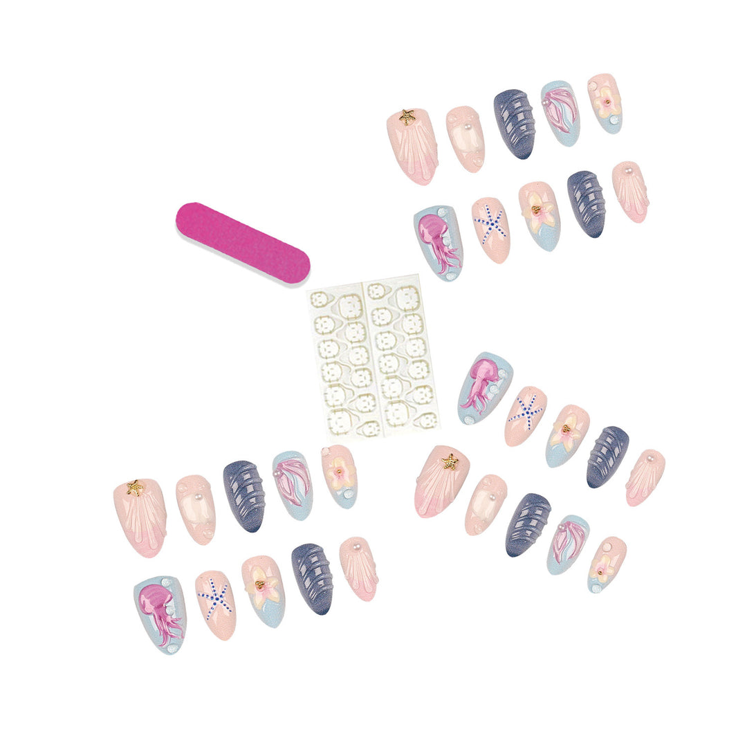 Ocean-Inspired Artistic Press-On Nail Set