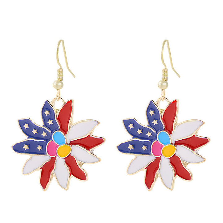 Women's nan patriotic horseshoe enamel dangle earrings with star-accented design and fishhook findings Kalsten