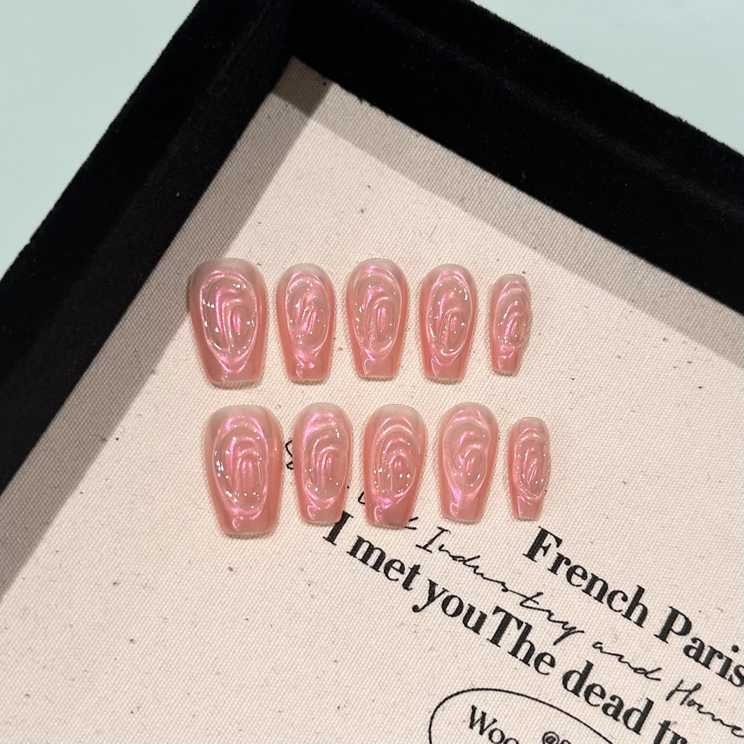 Glossy French Tip Press-On Nails
