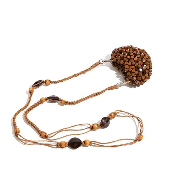 Decorative Heart-Shaped Beaded Crossbody Bag