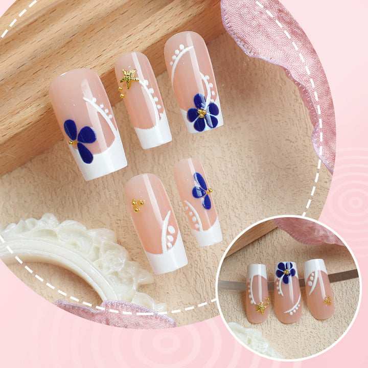 Artistic Floral Press-On Nail Art Kalsten