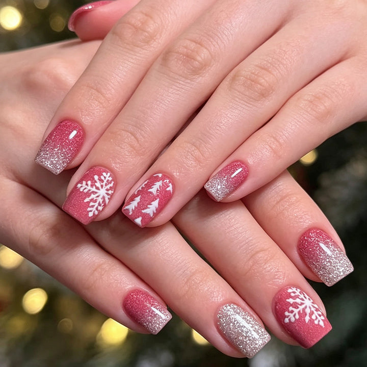 Festive Holiday Press-On Nail Art Kalsten