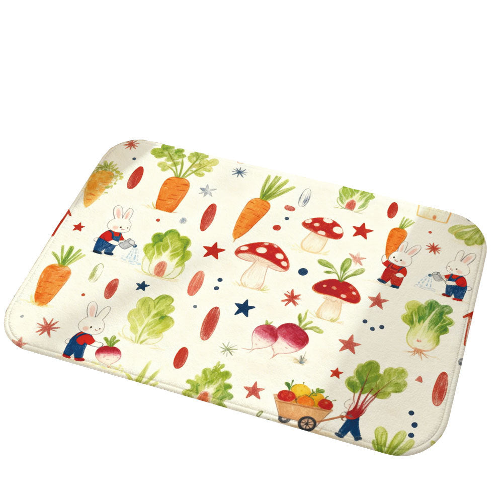 Playful Garden-Themed Area Mat