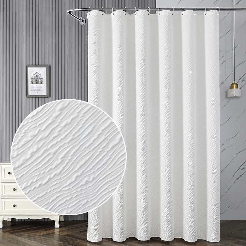 Textured Leaf Motif Shower Curtain Kalsten