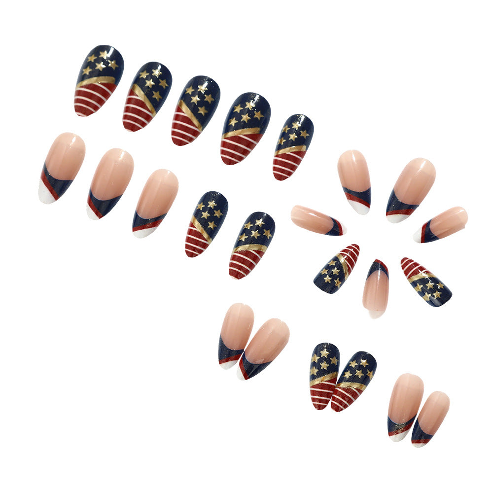 Artful nail tips in patriotic design Kalsten