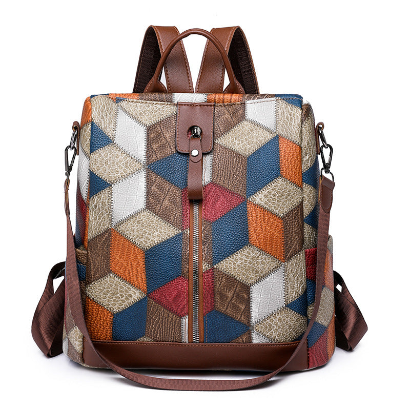 Geometric Patterned Stylish Backpack Kalsten