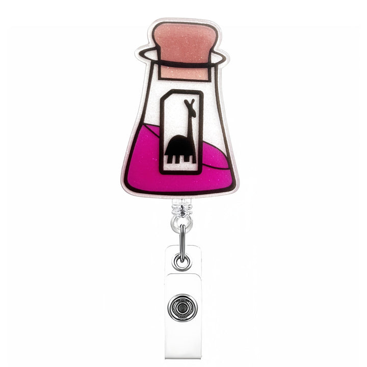 Expandable badge holder with anatomical heart pendant