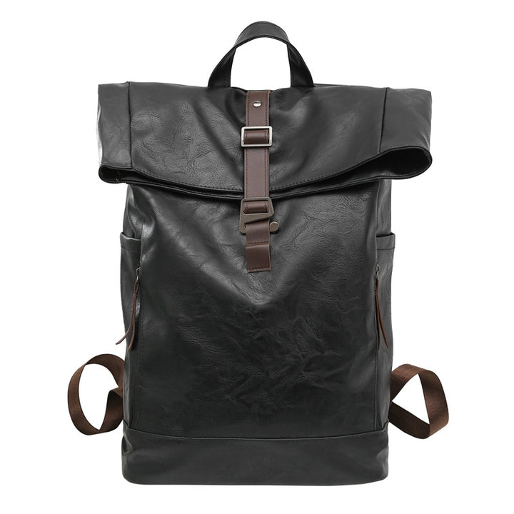 Vintage Leather Roll-Top Backpack Kalsten