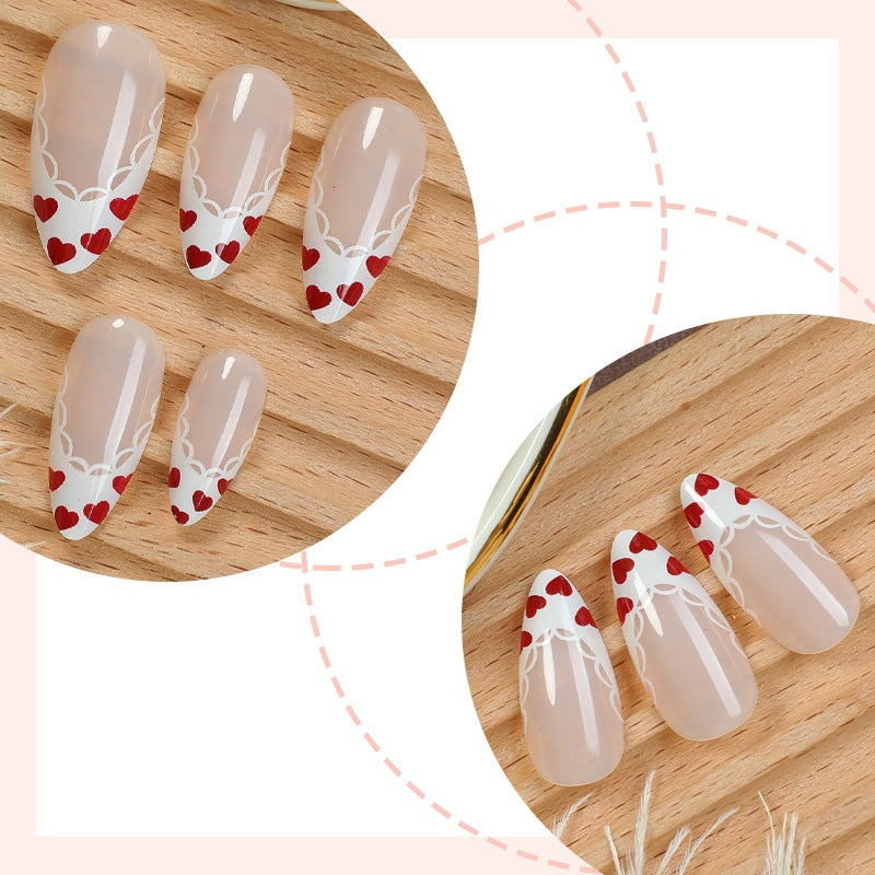 Artificial nail set with stylish flower and lace embellishments Kalsten