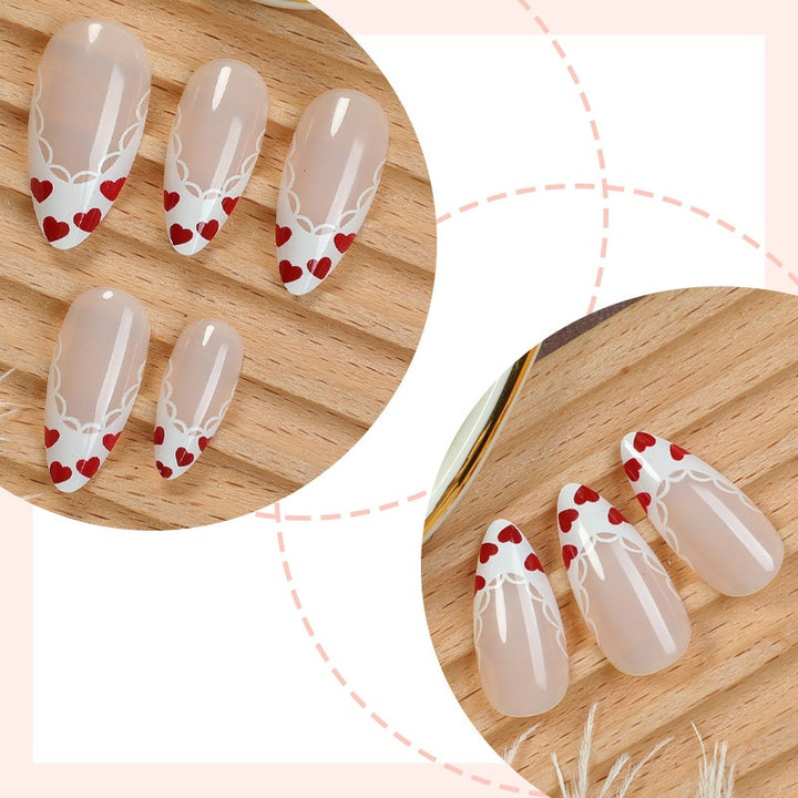 Artificial nail set with stylish flower and lace embellishments Kalsten
