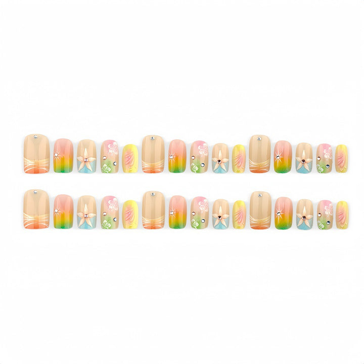 Artful Nail Tips with Floral Accents Kalsten