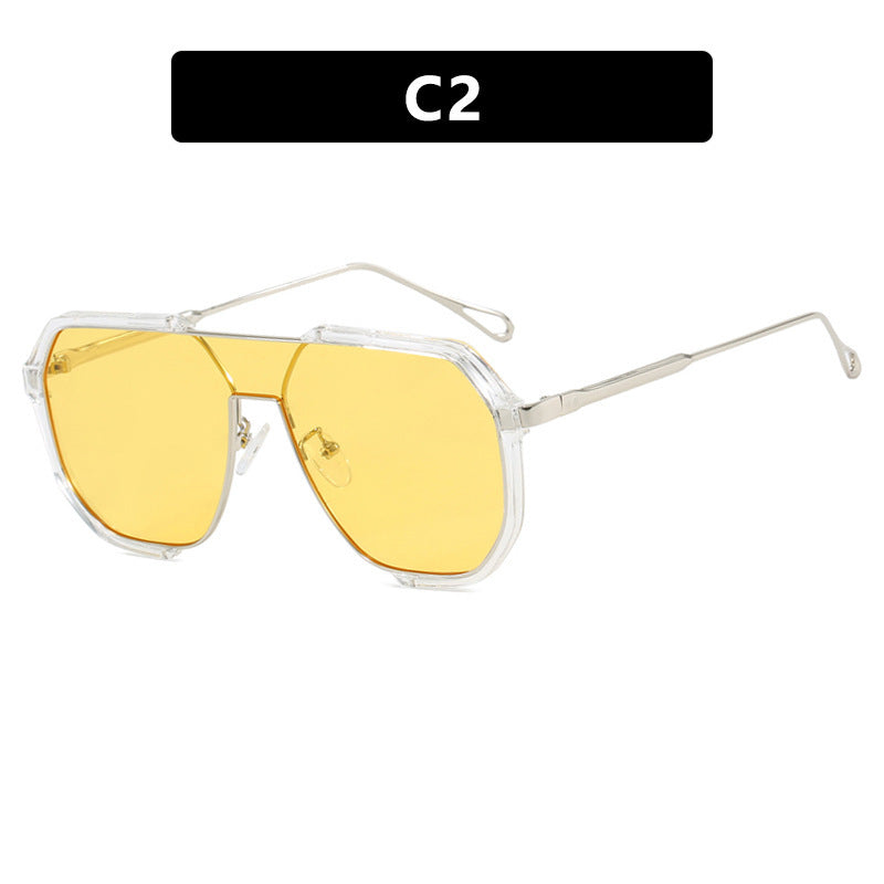 Ladies extravagant sunglasses in hexagonal design with transparent frame Kalsten