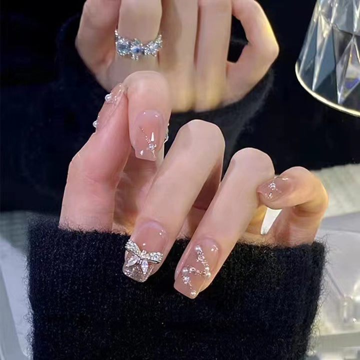 Glamorous glitter artificial nails with butterfly element Kalsten