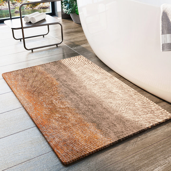 Soft Linen Textured Bathroom Mat