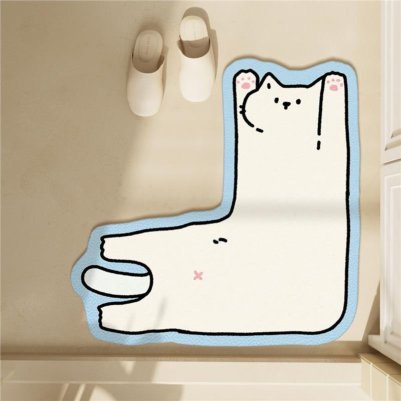 Cat-Themed Plush Bath Mat