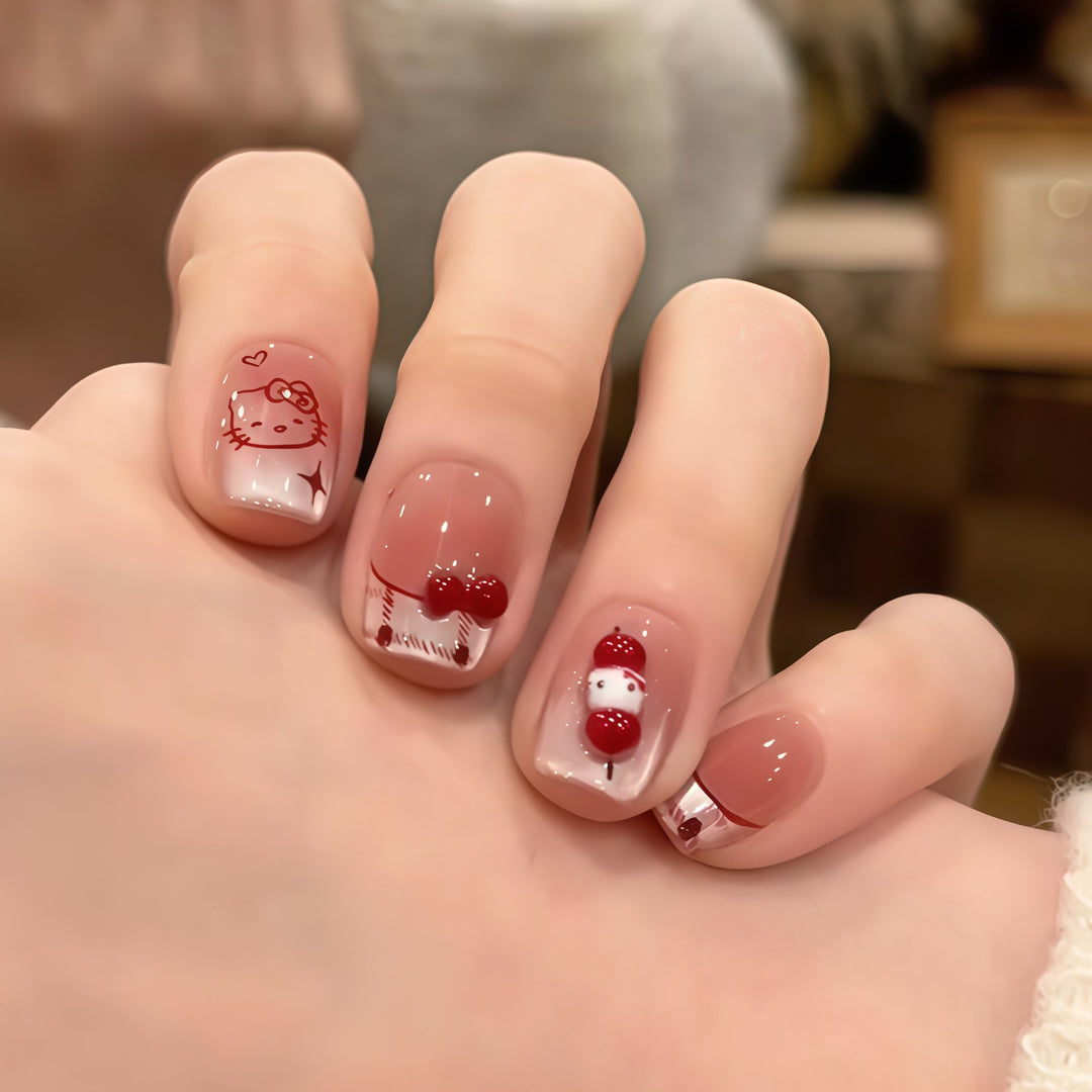 Artificial nails with playful Hello Kitty design Kalsten