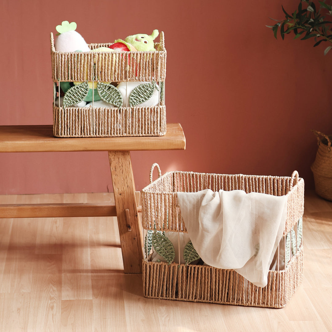 Decorative basket with plant motif Kalsten