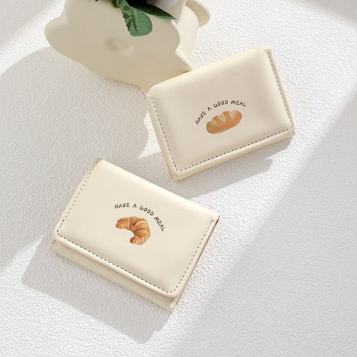 Croissant-Themed Leather Mini Wallet Kalsten