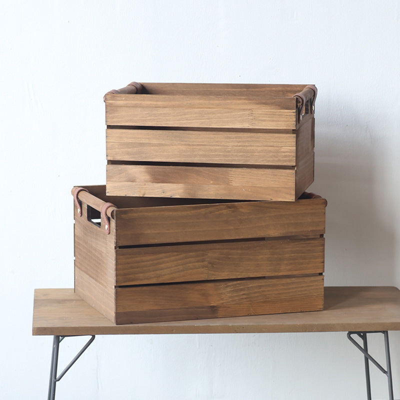 Robust storage basket made of wood Kalsten