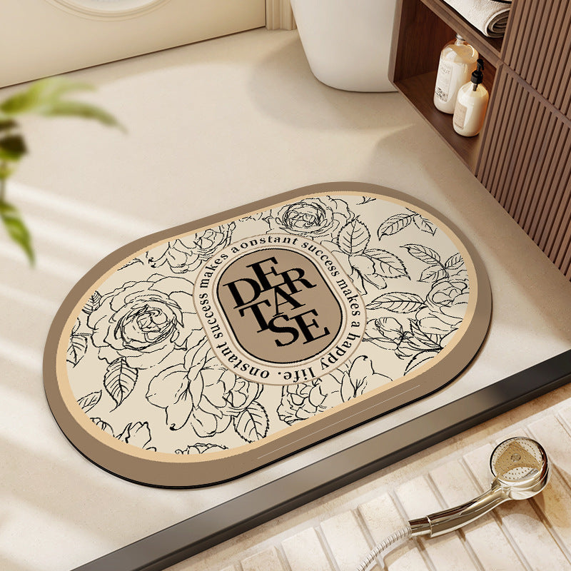Floral Patterned Bath Mat Kalsten