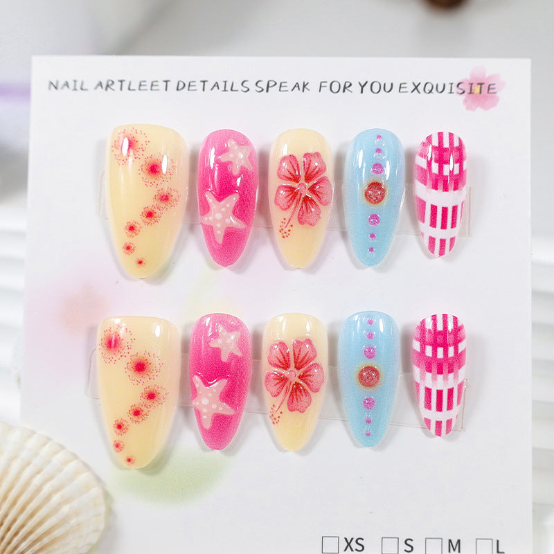 Creative flower and star design artificial nail set Kalsten