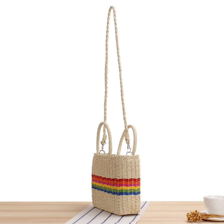 Colorful basket bag with unique details Kalsten