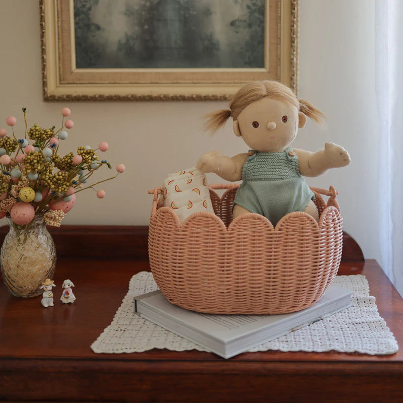 Scalloped Edge Woven Storage Basket Kalsten