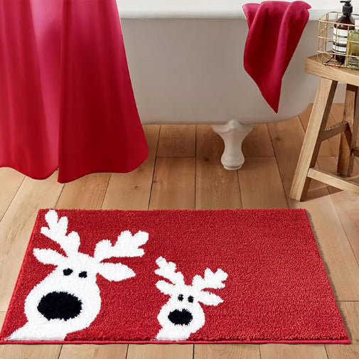Festive Santa-Themed Bath Mat