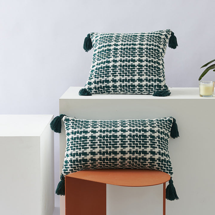 Textured Geometric Patterned Cushion