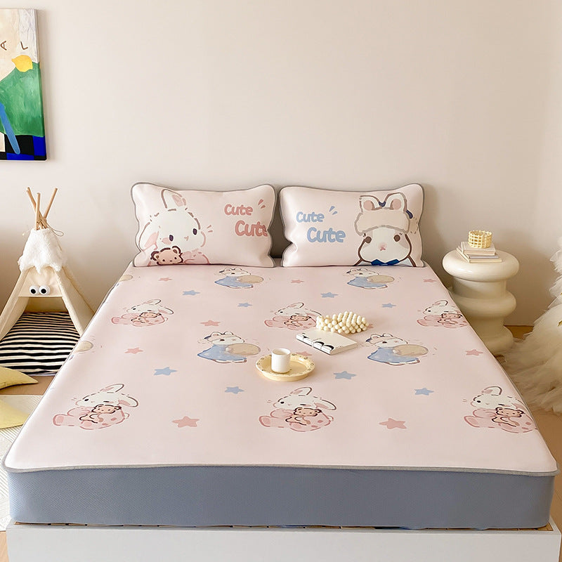 Kids Mattress Protector Topper with Non-Slip Bottom and Cute Bear Print